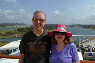 On the Aft of Island Princess with Agua Clara and Gatun Locks in the background