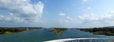 Agua Clara Locks (left), Gatun Locks (middle), & Canal started by the French (far right)