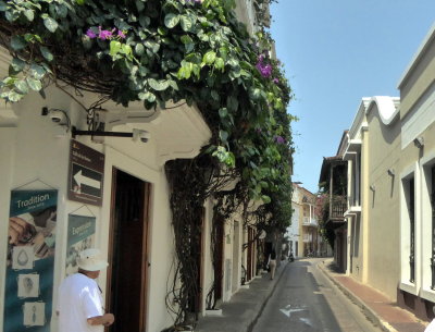Narrow Streets in Old City Cartagena, Colombia