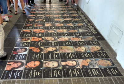 Sidewalk in Cartagena with Miss Colombia Winners