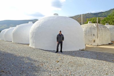 Most of the Concrete Fermentation Tank is underground to help maintain temperature