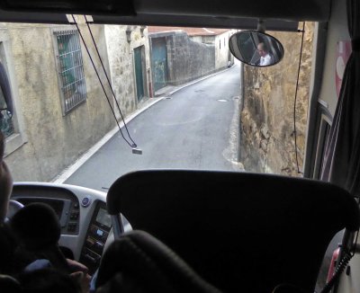 Narrow 'two-lane' road in Porto, Portugal
