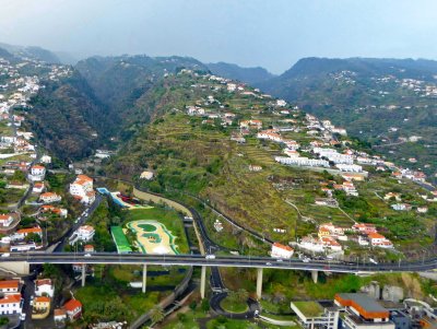 Flying into Madeira Island, Portugal