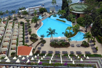 View from our balcony at the Pestana Carlton Madeira Hotel