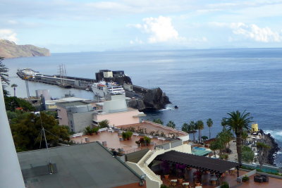 View from our balcony of dock with Porto Santo Ferry