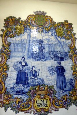 Picture made with azulejos tiles at the Farmer's Market in Funchal, Madeira, Portugal