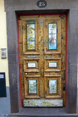 Painted Door on Rua de Santa Maria in Funchal, Madeira