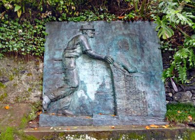 Bronze plaque in Monte parish of Funchal dedicated to 'carreiros' (sledge drivers)