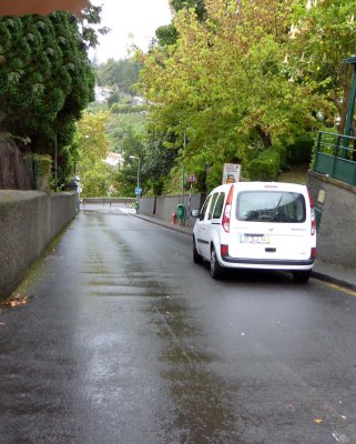 Beginning of 'sledge run' in Funchal, Madeira