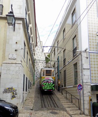 Funiculars were started in the 19th Century in Lisbon, Portugal and still move people up the hills