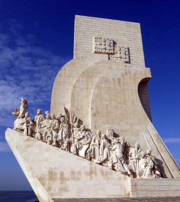 Monument of the Discoveries in Lisbon, Portugal celebrates the 33 Great Portuguese Explorers during the 15th & 16th Centuries