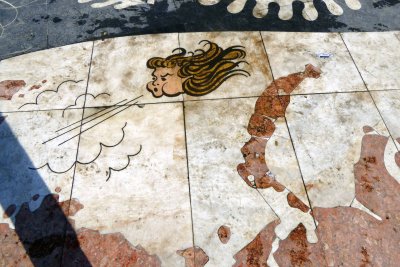 One of the figures on the Mappa Mundi at the Monument of the Discoveries in Lisbon