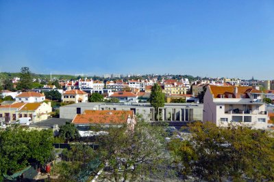 Lisbon, Portugal with modern skyline in the distance