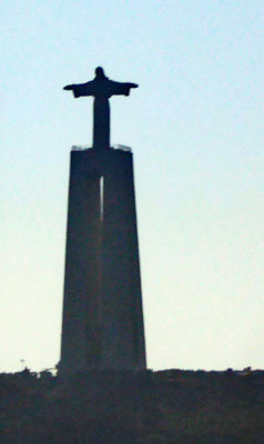 Cristo Rei Statue (1959) overlooks the Tagus River, Lisbon