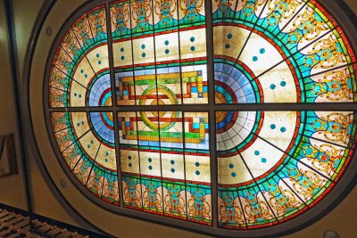 Skylight above staircase in the Hotel Avenida Palace in Lisbon