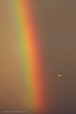 FedEx plane and rainbow