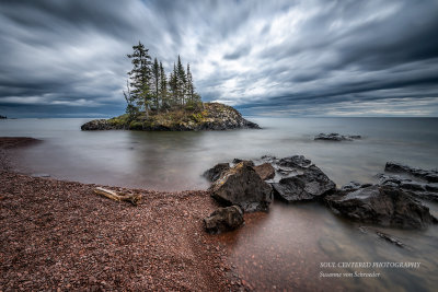 Island along the Lake Superior hiking trail