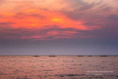 Kayakers returning