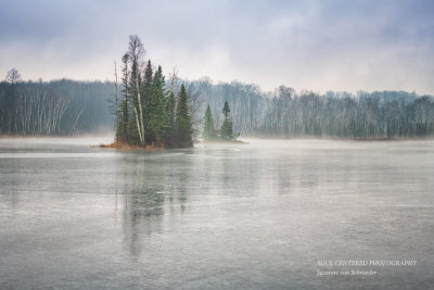 Winter scene at Audie Lake