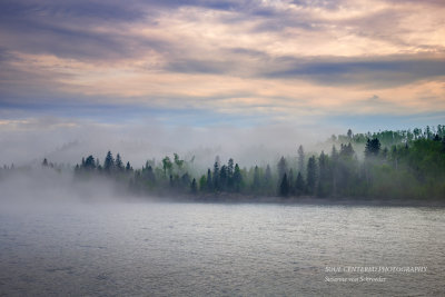 Foggy shoreline, Lake Superior