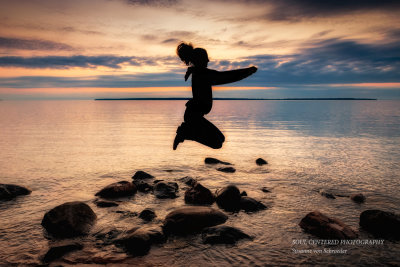 Jumping - Lake Superior shore
