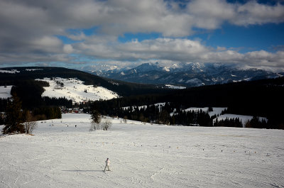 Looking towards Kojswka Glade from Witw-Ski, West Tatra behind on the right, Witw