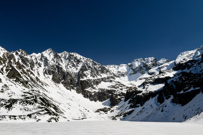 Granaty 2240m and Kozi Wierch 2291m, view over Black Lake Gasienicowy 1624m, Tatra NP