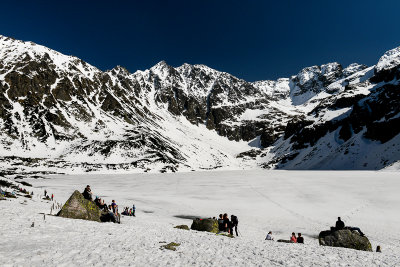 At Black Lake Gasienicowy 1624m, Granaty 2240m and Kozi Wierch 2291m behind, Tatra NP