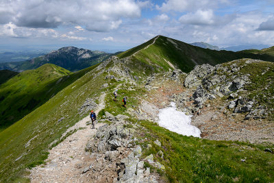 On the main West Tatra Ridge, view towards Konczysta 1994m, Tatra NP