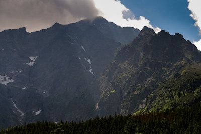 Ladovy stit 2627m seen from Javorova Valley, Tatra NP
