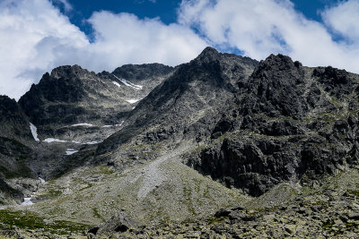 Looking up Ladovy stit 2627m from Upper Javorova Valley, Tatra NP