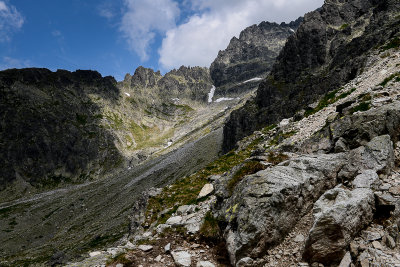 Looking towards Suchy ridge over Suchy couloir, Upper Javorova Valley, Tatra NP