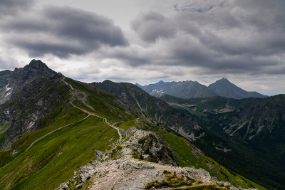 Looking towards Swinica 2301m from the west, far behind on the right Krivan 2494m, Tatra NP