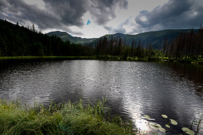 Smreczynski Lake 1226m, far behind Bystra 2248m, Koscieliska Valley, Tatra NP
