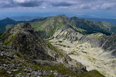 View from Pachola 2167m towards Salatin 2048m over Vrace - Upper Hlboka Valley, Tatra NP 