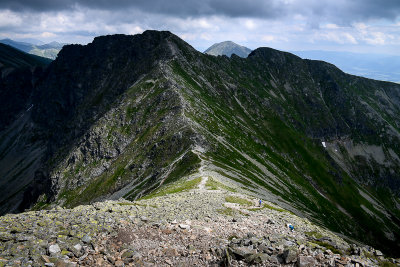 View of Banikov 2178m from Pachola 2167m over Banikov pass 2040m, Tatra NP 