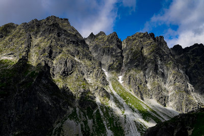Ridge of Dungeons with the highest Satan 2421m closer on the left, Mengusovska Valley, Tatra NP