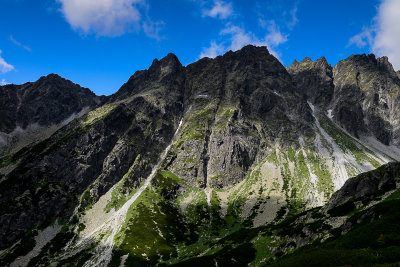 View of Satan 2421m in The Ridge of Dungeons from Mengusovska Valley, Tatra NP