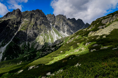 Mengusovska Valley with Satan 2421m behind on the left, Tatra NP