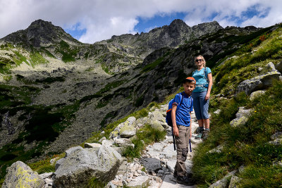 Alex and Aneta in Mengusovska Valley, behind on the right Volia veza 2370m,  Tatra NP