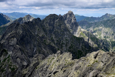 View toward Mengusovske stty 2432m from Rysy ascend, Tatra NP