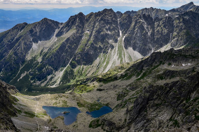 Looking towards Satan 2421m over Zabie Lake 1921m in the Upper Mengusovska Valley, Tatra NP