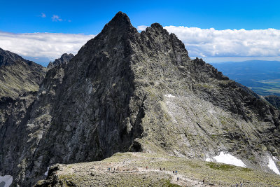 Looking towards Vysoka 2547m over Vaha Pass 2337m, Tatra NP