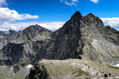 Looking towards Vysoka 2547m over Vaha Pass 2337m, Ganok 2462m on the left, Tatra NP