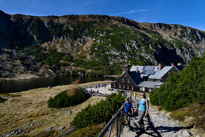 Aneta and Alex near Samotnia Hut, Karkonosze NP