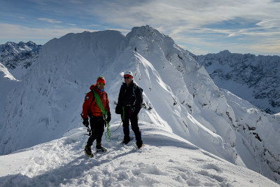Grzesiek and I on the  mountaineer summit of Swinica 2291m, behind the main summit 2301m, High Tatras