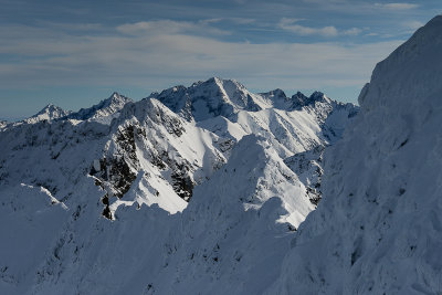 The ridge between Swinica and Koscielec, further Kozi Wierch 2291m, far behind Ladovy Stit 2627m, High Tatras