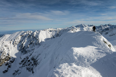 Myself on the ridge eastwards from the main summit of Swinica 2301m, High Tatras