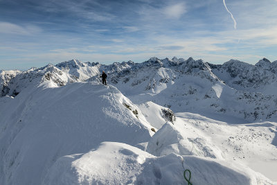 Myself on the ridge eastwards from the main summit of Swinica 2301m, High Tatras