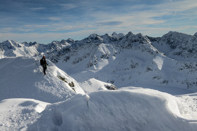 Myself on the ridge eastwards from the main summit of Swinica 2301m, High Tatras